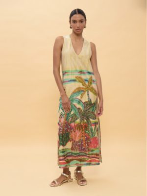 Vestido estampado palmeras multicolor LOLA CASADEMUNT