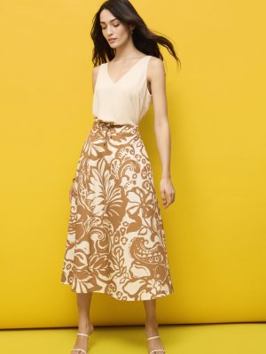Falda estampada camel CIVIT