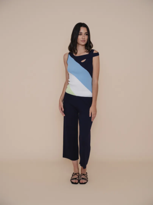Top canalé tricolor WNT Collection