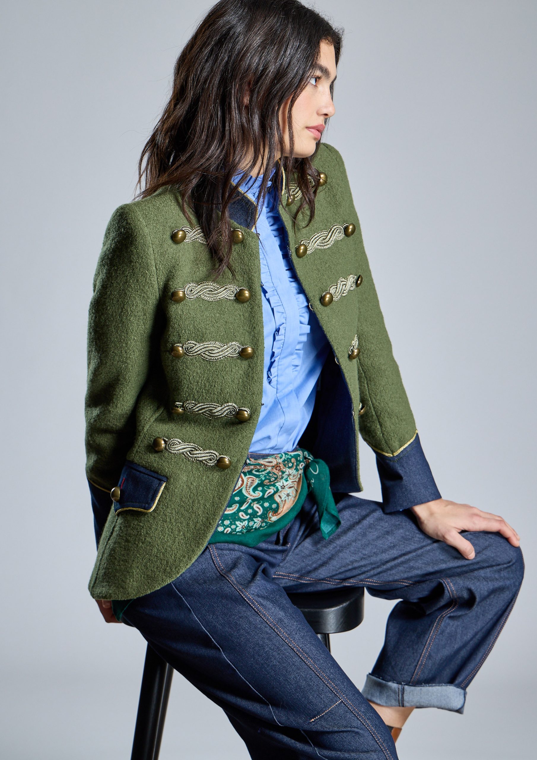 Chaqueta verde estilo militar ALBA CONDE