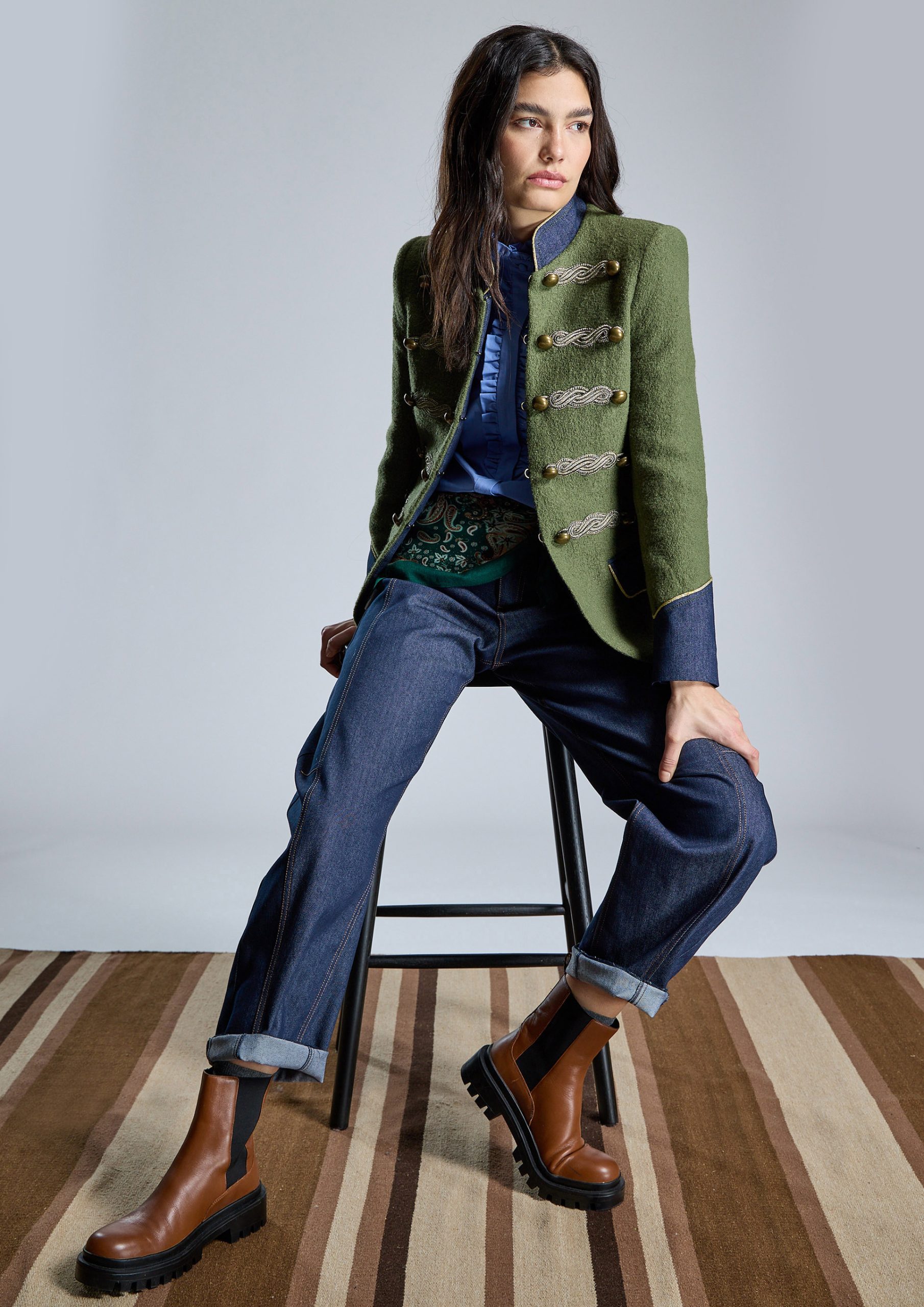 Chaqueta verde estilo militar ALBA CONDE