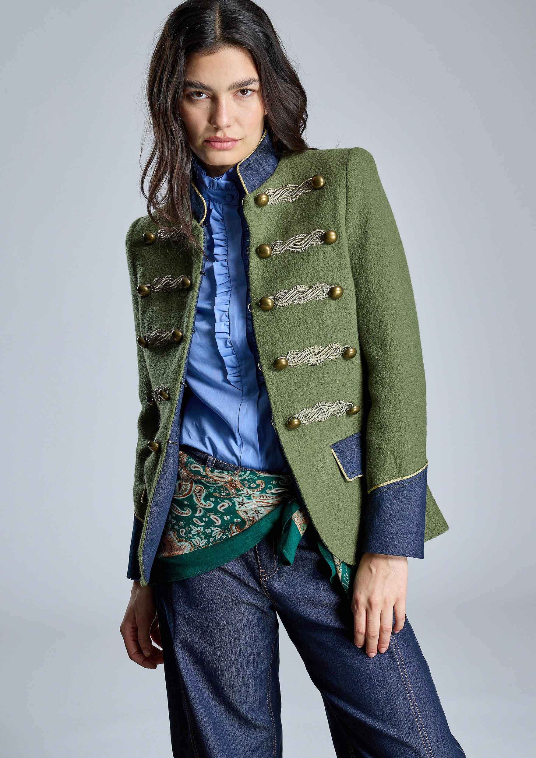 Chaqueta verde estilo militar ALBA CONDE