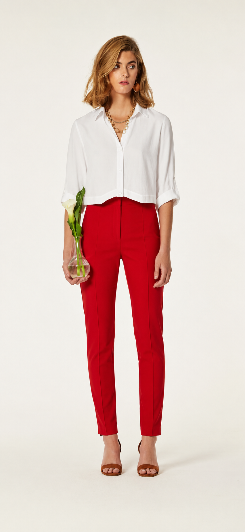 Pantalón Zass Algodon Stretch rojo OKY COKY