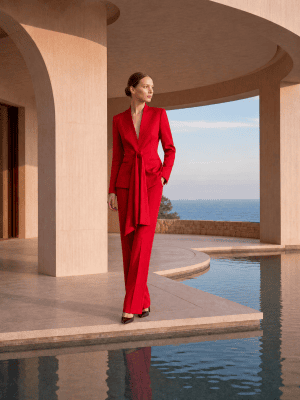 Traje de chaqueta rojo CARLA RUIZ