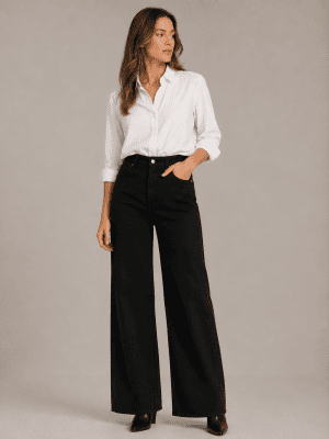 Pantalón vaquero negro pata ancha WALTRON