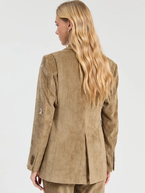 Chaqueta pana tostado bordados VILAGALLO