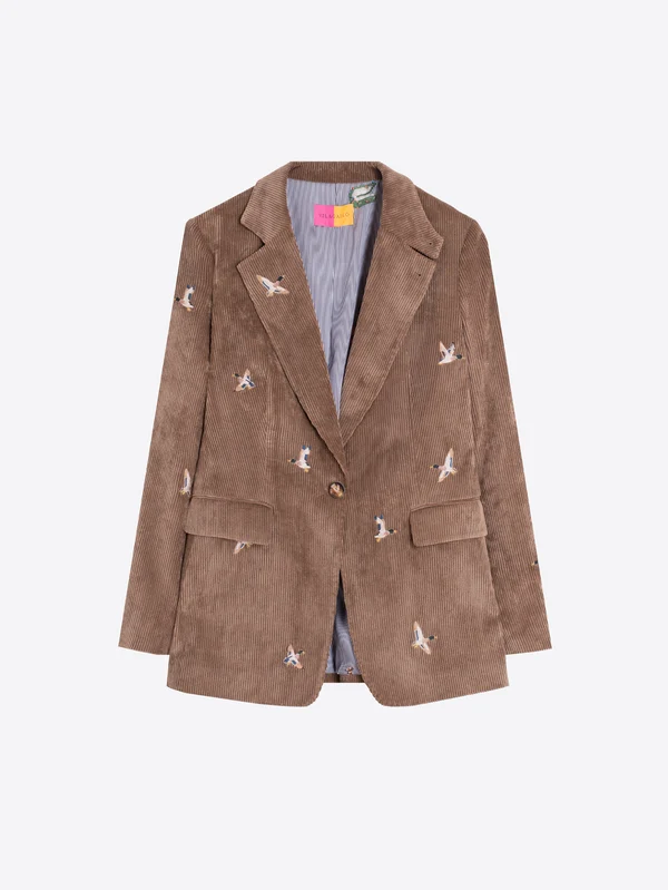 Chaqueta pana tostado bordados VILAGALLO