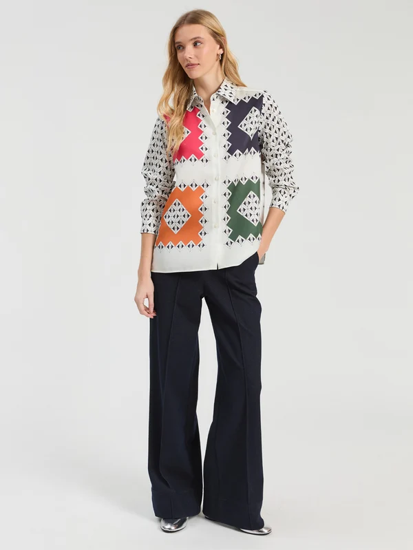 Camisa geométrica rombo multicolor VILAGALLO