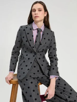 Chaqueta lunares gris flocado VILAGALLO
