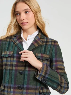 Chaqueta de cuadros verde y burdeos VILAGALLO