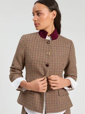 Chaqueta pata de gallo burdeos VILAGALLO
