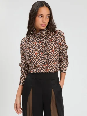 Camisa Ikat mariquitas y volantes VILAGALLO