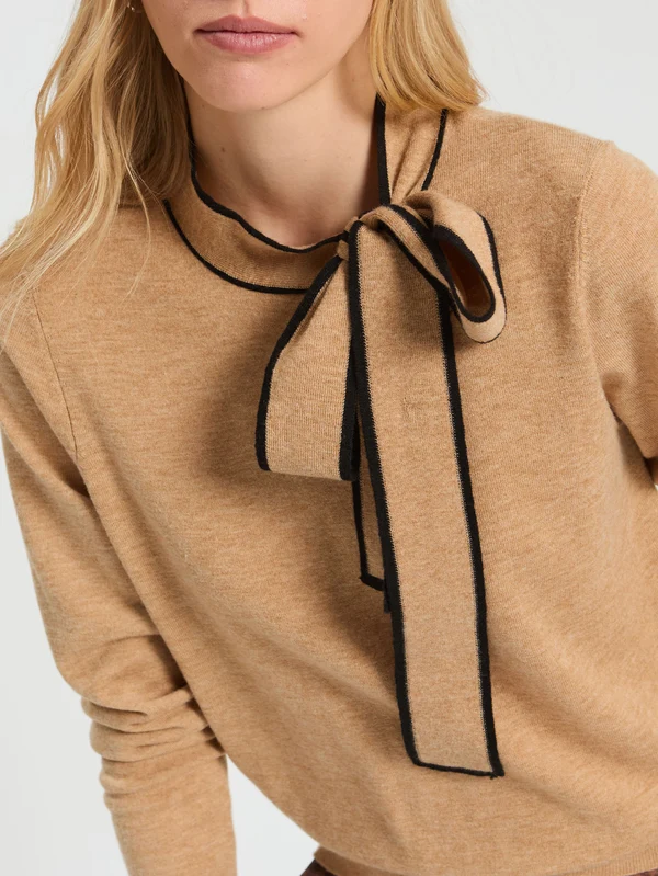 Jersey negro y beige lazo VILAGALLO