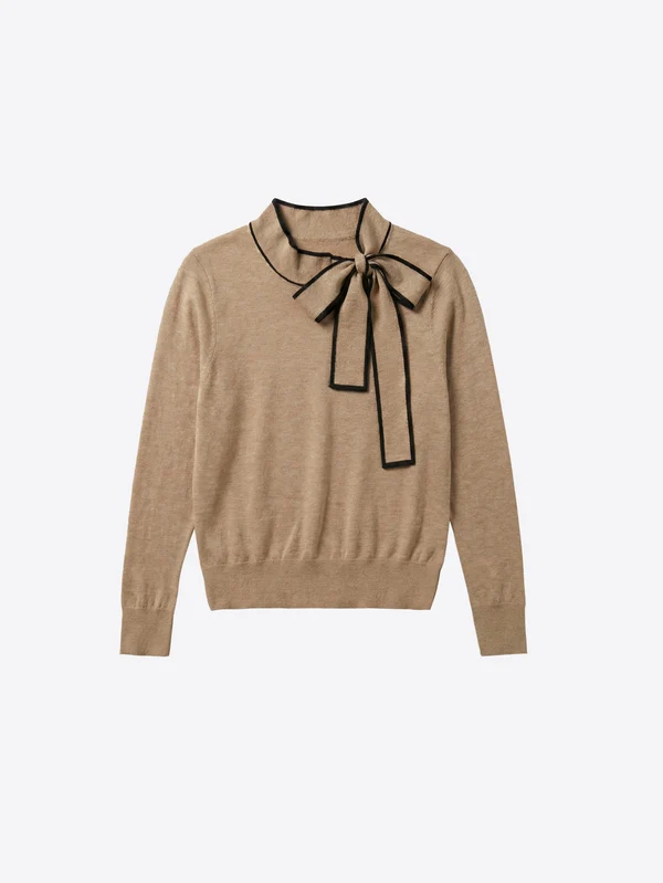 Jersey negro y beige lazo VILAGALLO