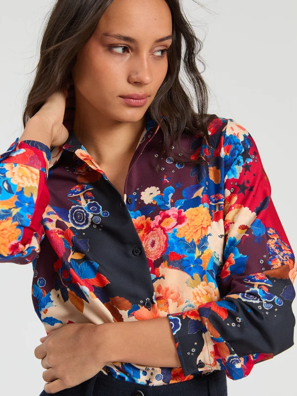 Camisa flores y setas VILAGALLO