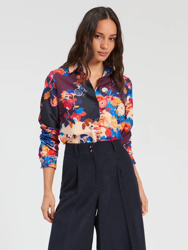 Camisa flores y setas VILAGALLO