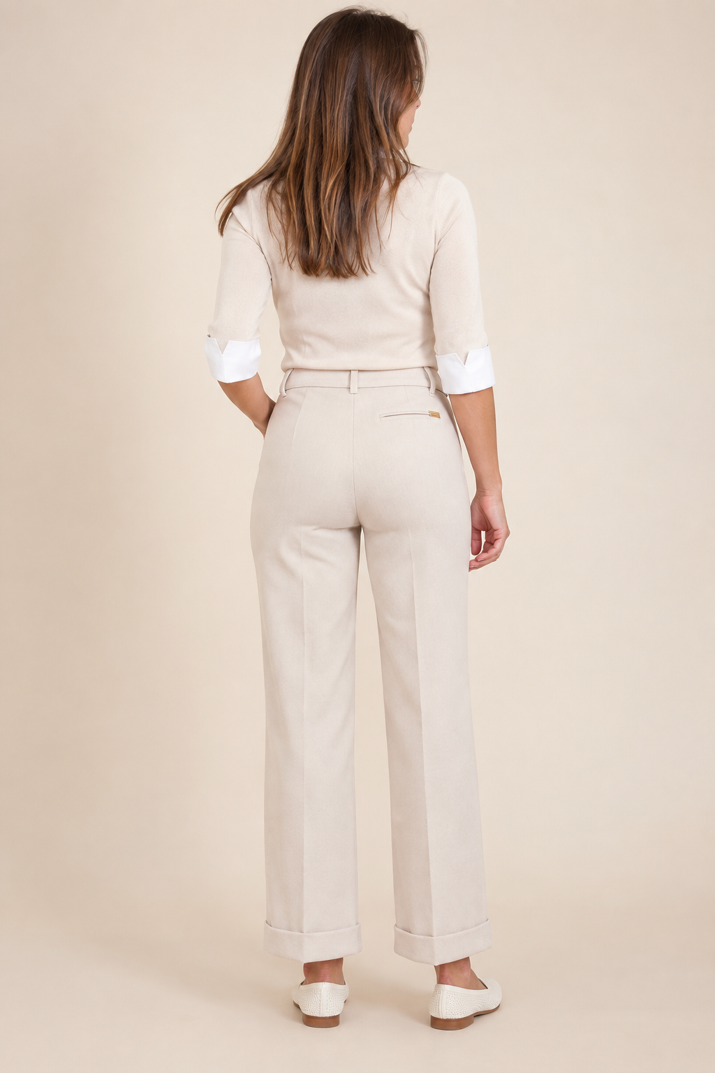 Pantalón granulado blanco roto WALTRON