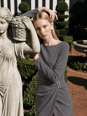 Vestido midi tubo antracita ARGGIDO