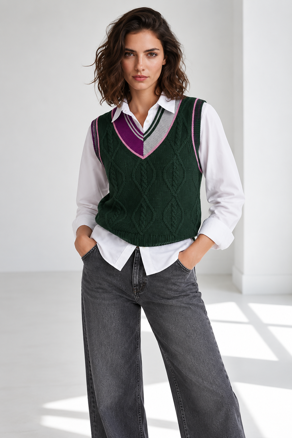 Chaleco Tenis Trenzas verde WNT Collection
