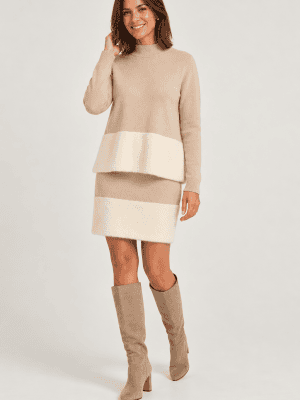 Conjunto falda y jersey dos texturas WNT Collection