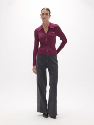Cardigan tapetas bolsillos burdeos LOLA CASADEMUNT