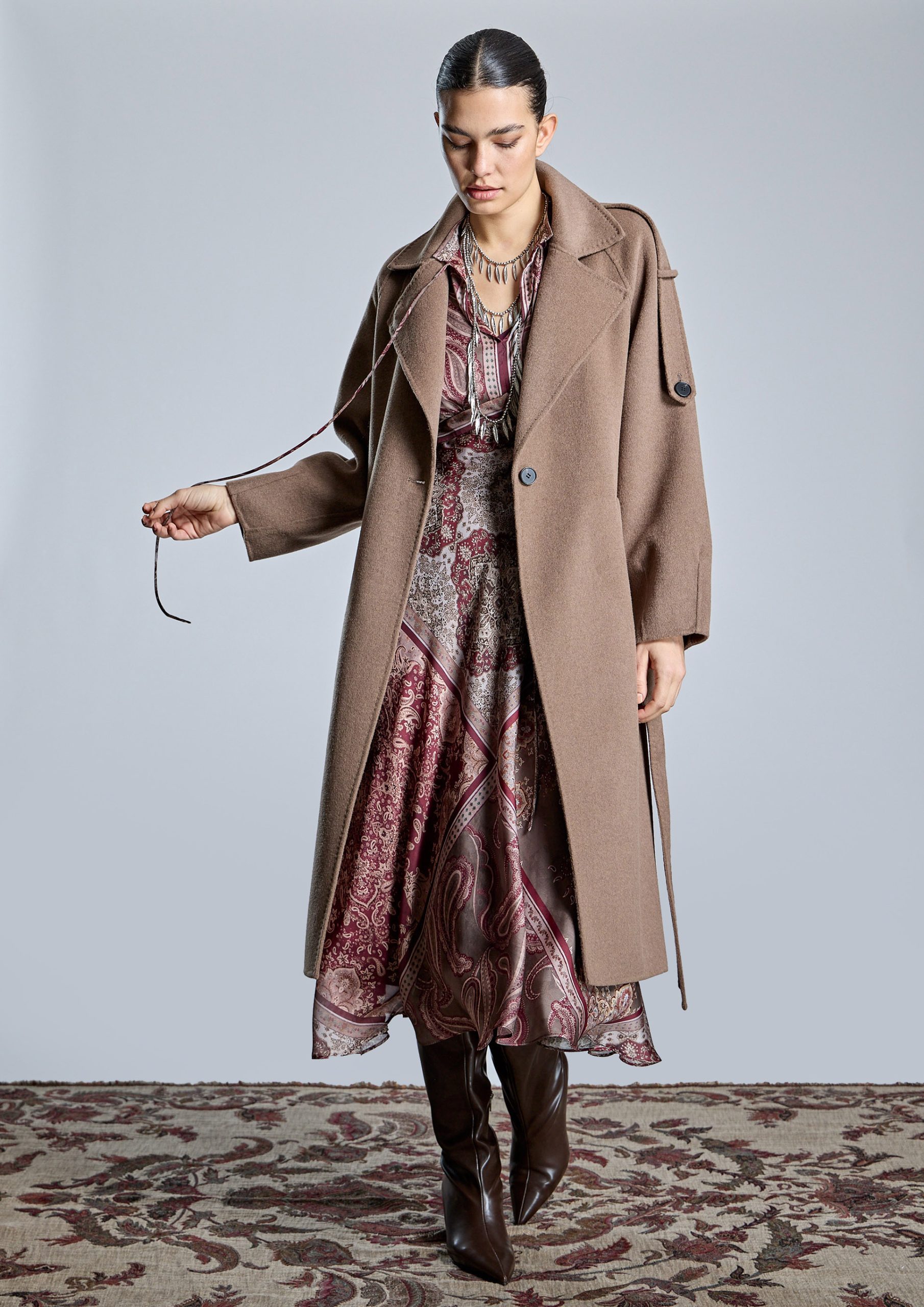 Vestido estampado cachemires burdeos ALBA CONDE - Imagen 2