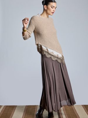 Jersey de punto beige con diseño asimétrico ALBA CONDE