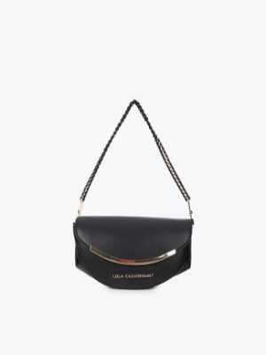 Bandolera solapa detalle metálico negro LOLA CASADEMUNT