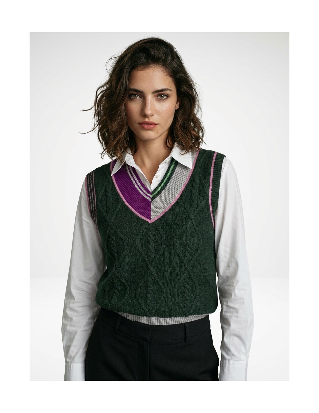 Chaleco Tenis Trenzas Verde WNT Collection