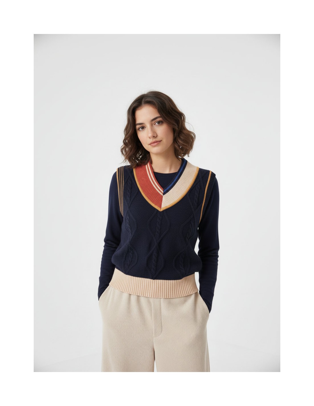 Chaleco Tenis Trenzas marino WNT Collection