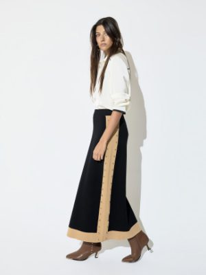 Falda tricot midi laterales contraste LOLA CASADEMUNT
