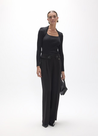 Jersey negro con pedreria LOLA CASADEMUNT