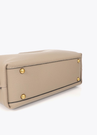 Shopper detalle trenzas frontal beige LOLA CASADEMUNT