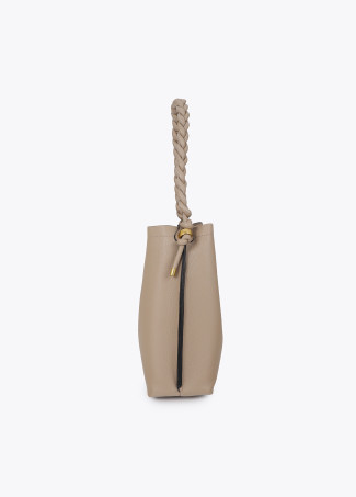 Shopper detalle trenzas frontal beige LOLA CASADEMUNT - Imagen 5