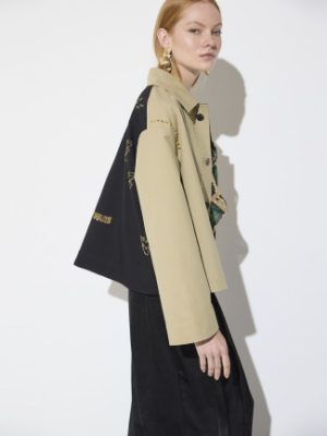 Trench corto bicolor con tachas LOLA CASADEMUNT