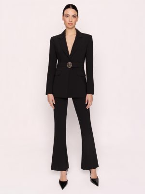 Traje de chaqueta negro con cinturón CARLA RUIZ