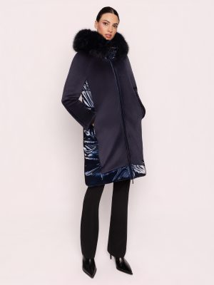Parka largo brillo marino CARLA RUIZ