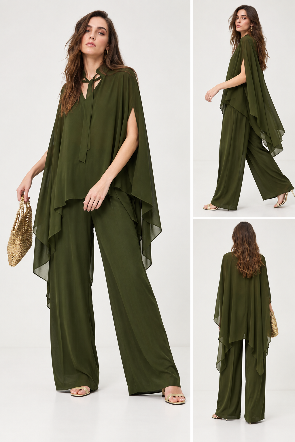 Pantalón Iwira en gasa verde OKY COKY
