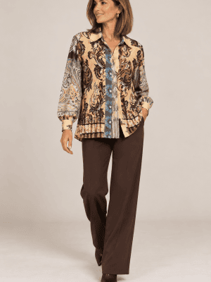 Camisa plisada estampada CHARELI