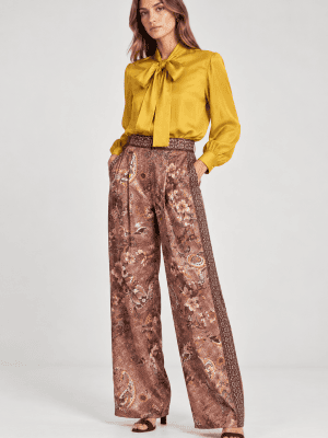 Conjunto blusa lazada y pantalón estampado VICOLO