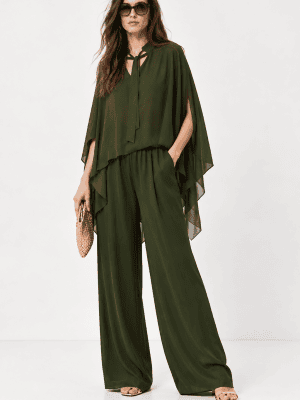 Pantalón Iwira en gasa verde OKY COKY