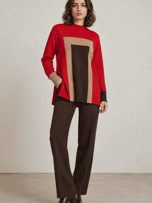 Jersey largo intarsia rojo WNT Collection