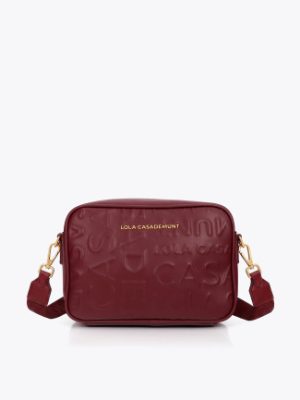 Bandolera con logo grabado burdeos LOLA CASADEMUNT